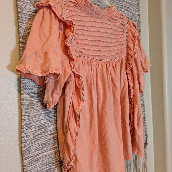 Free People Coral Ruffled Blouse - Picture 3 of 8